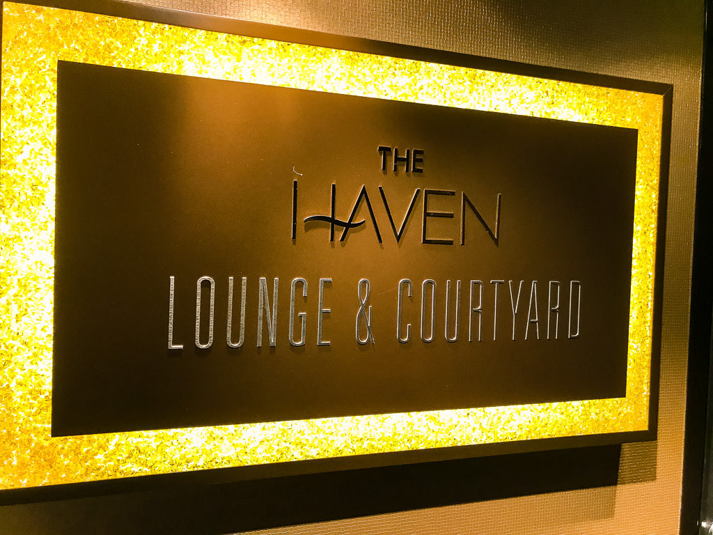 Sign for the Haven Lounge & Courtyard