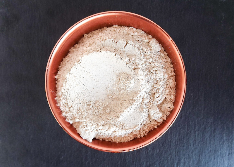 Whole wheat flour in copper pinch bowl from Target | asprinkleandasplash.com