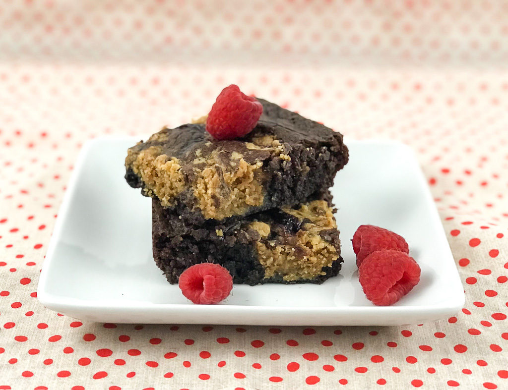 Peanut Butter and Jelly Brownies on plate