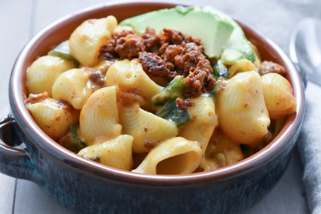 Mac and Cheese with Chorizo and Roasted Poblanos