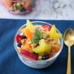 Meal Prep Fruit Salad in a bowl with yogurt and granola