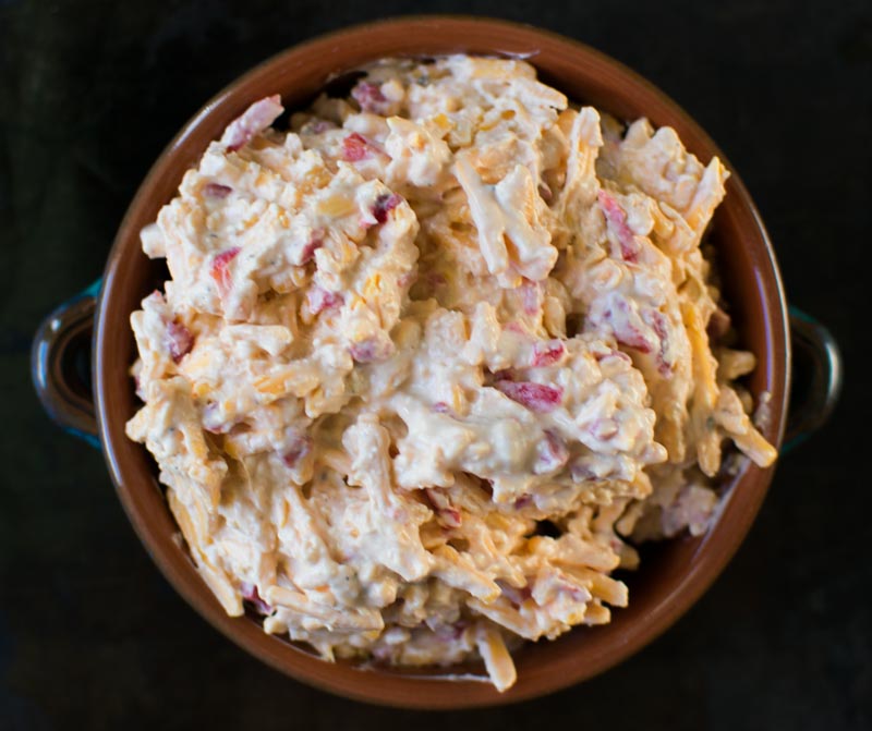 Quick Homemade Southern Pimiento Cheese overhead picture | asprinkleandasplash.com