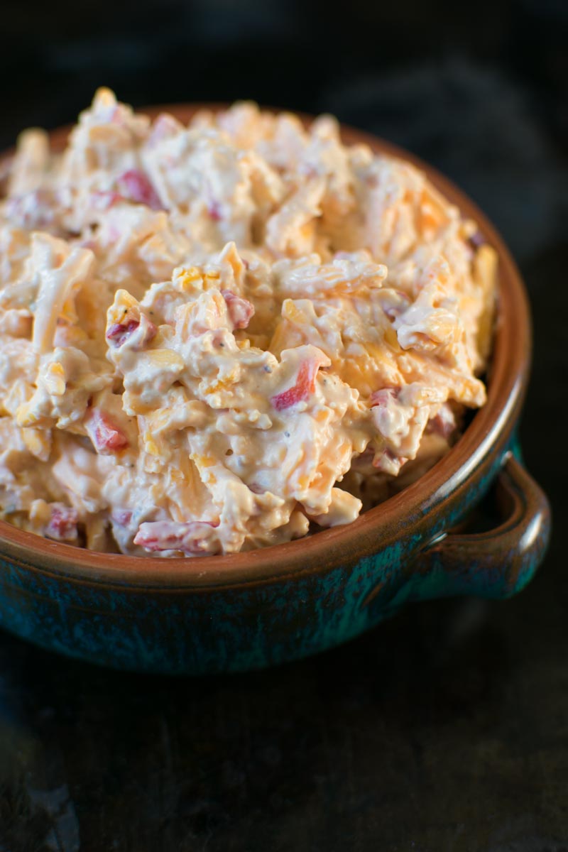 Quick Homemade Southern Pimiento Cheese close up picture | asprinkleandasplash.com