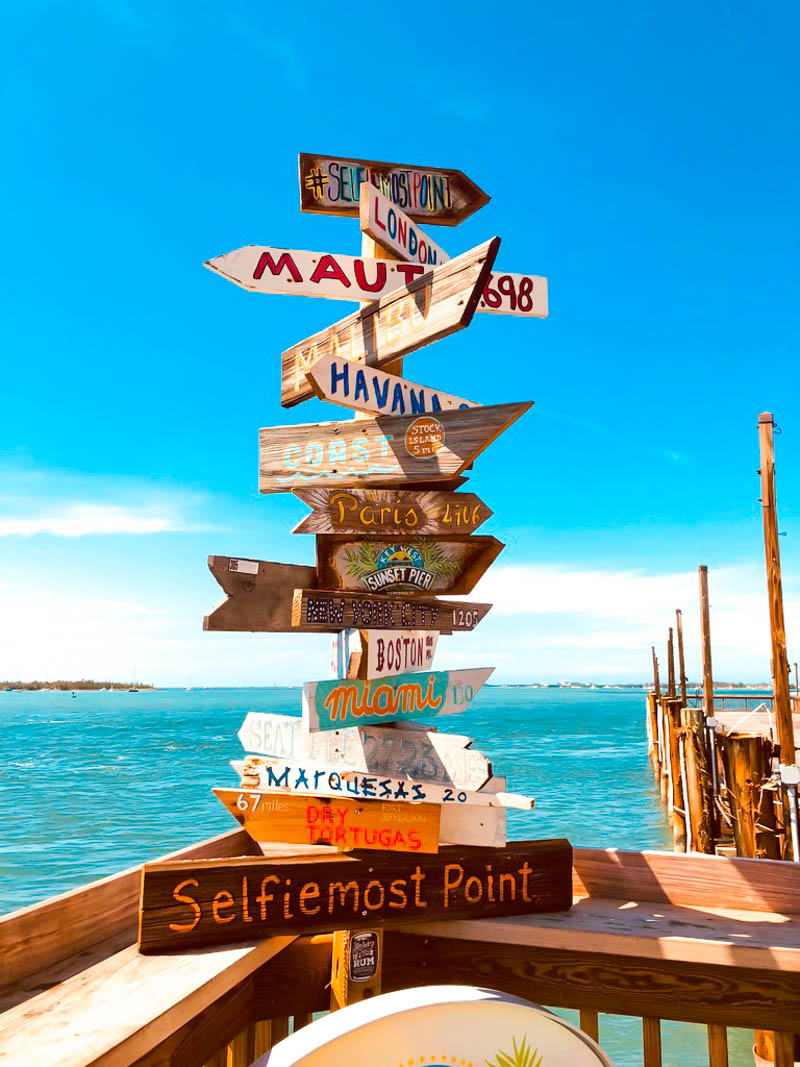 Selfiemost Point sign at Sunset Pier at the Ocean Key Resort