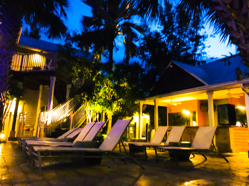 Night shots of the pool area at our hotel