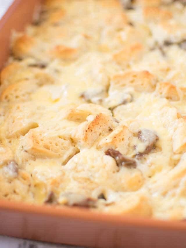 Philly Cheesesteak Bubble Up Casserole with Smoked Gouda Cheese Sauce