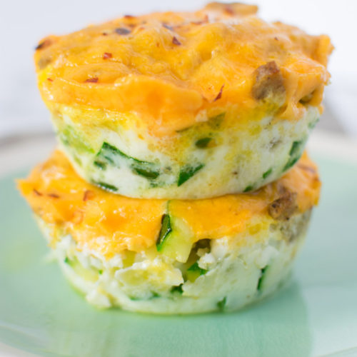 Two egg muffins stacked up