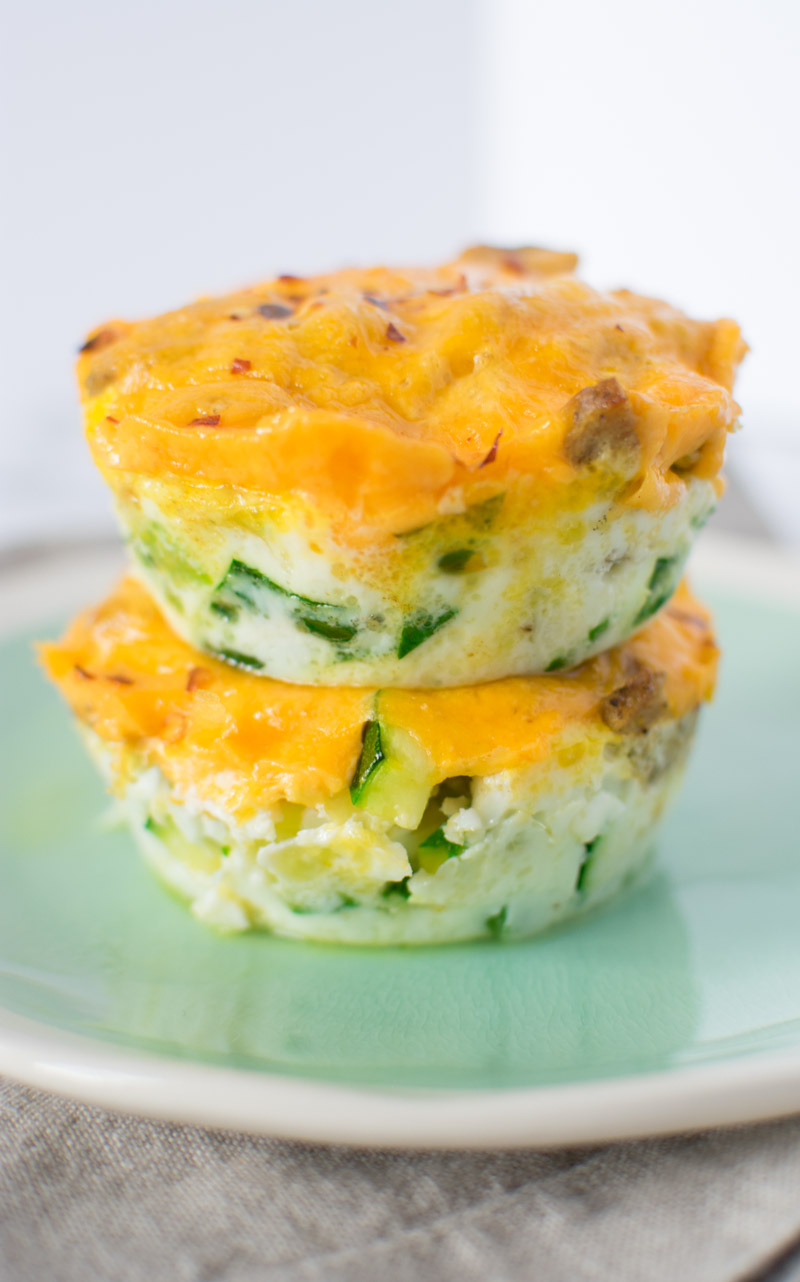 Two egg muffins stacked up