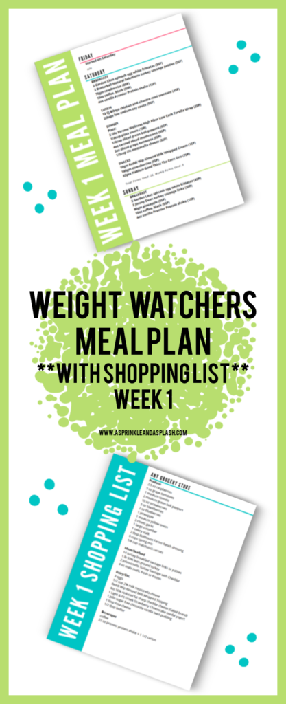 Weight Watchers Meal Plan Pin Image