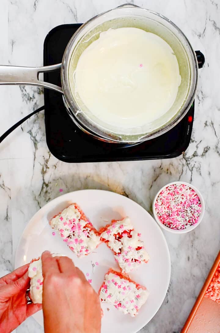 topping treats with valentines day sprinkles