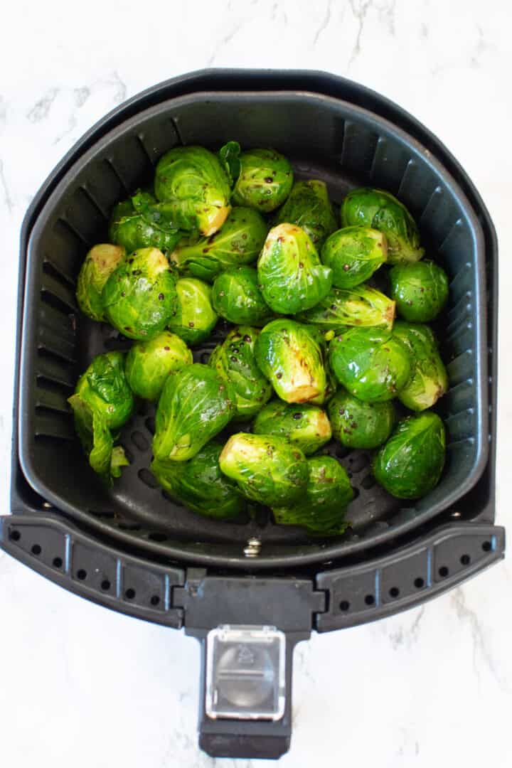 brussels sprouts in air fryer basket