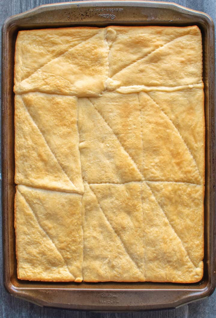baked crescent dough on sheet pan
