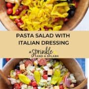 pasta salad with italian dressing pin image