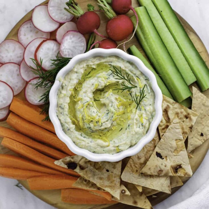 Image for Lemon Dill Hummus (without Garlic) - Easy and Quick