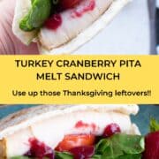 turkey cranberry pita melt sandwich pin image 2
