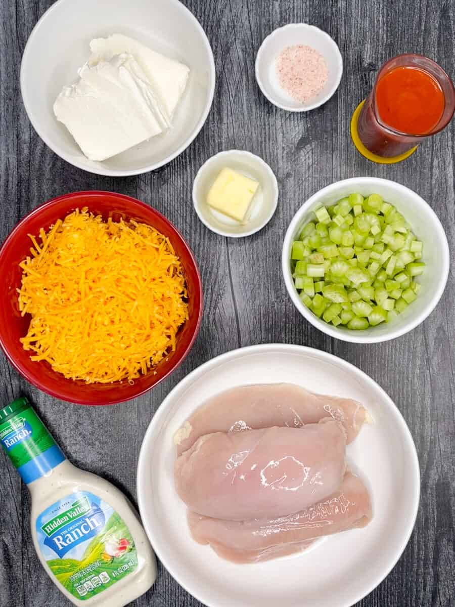 ingredients for instant pot buffalo chicken dip recipe