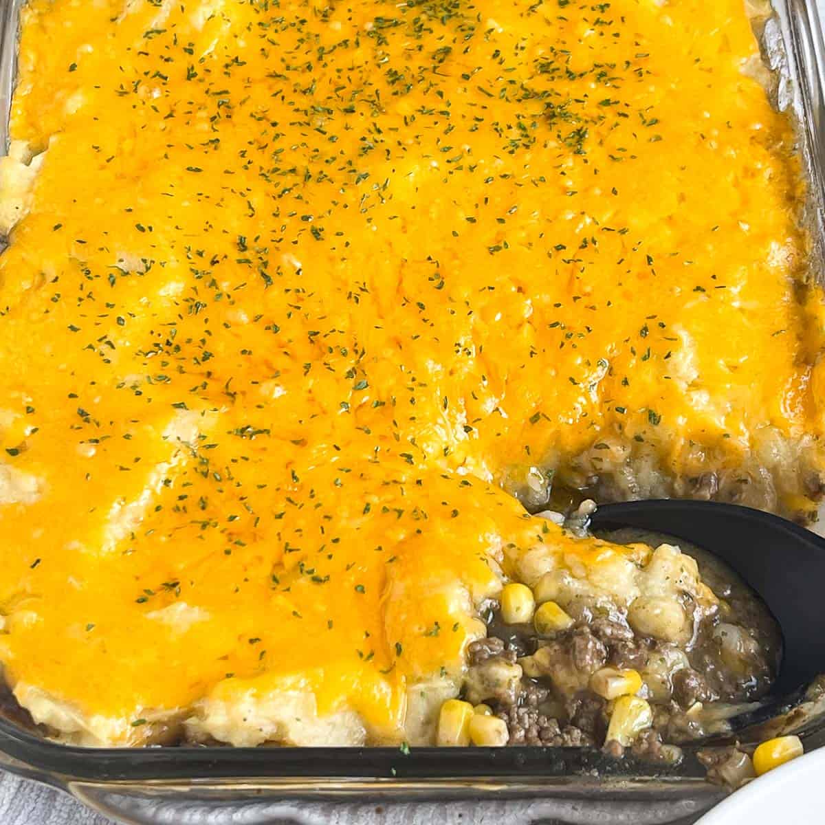 hero pic of shepherds pie in a casserole dish