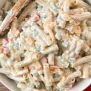 Sour Cream Cheddar Macaroni Salad Pin Image 1
