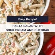 Sour Cream Cheddar Macaroni Salad Pin Image 3